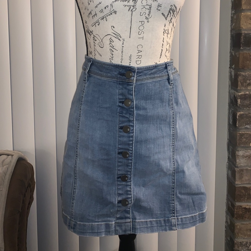 Denim A-line skirt